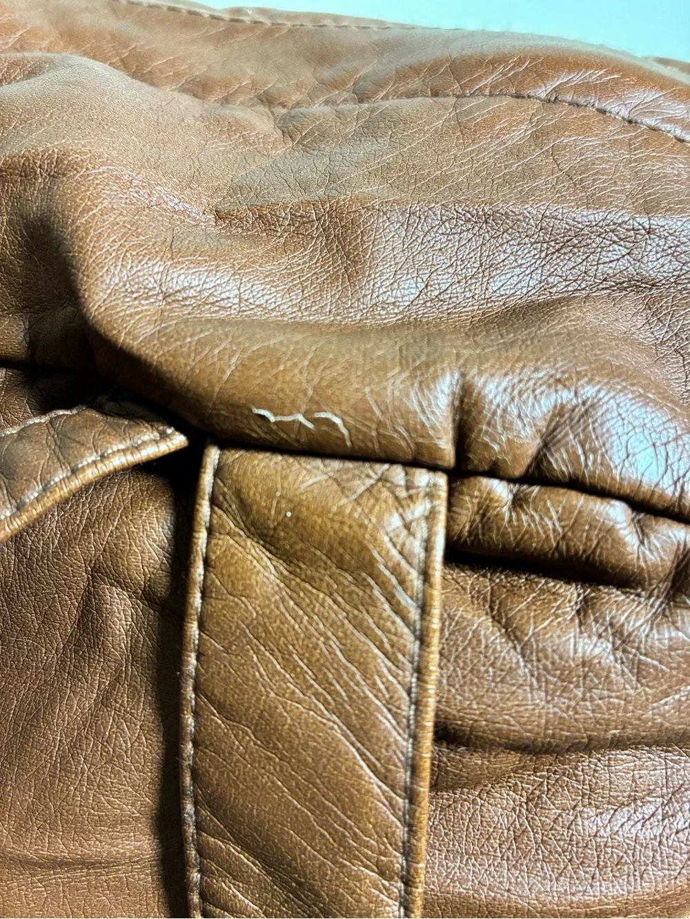 Vintage Y2K Mudd Brown Vegan Leather Fox Patch Backpack Bag Book Bag